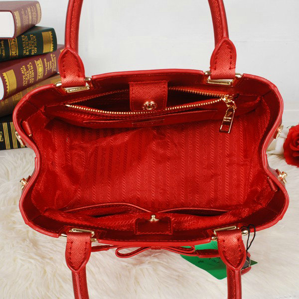 2014 Prada Fluorescence saffiano tote BN2245 red